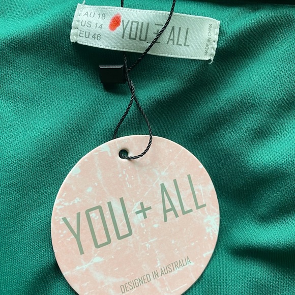 YOU + ALL Green Polka Dot Dress Plus Size AU 18 - Picture 4 of 6